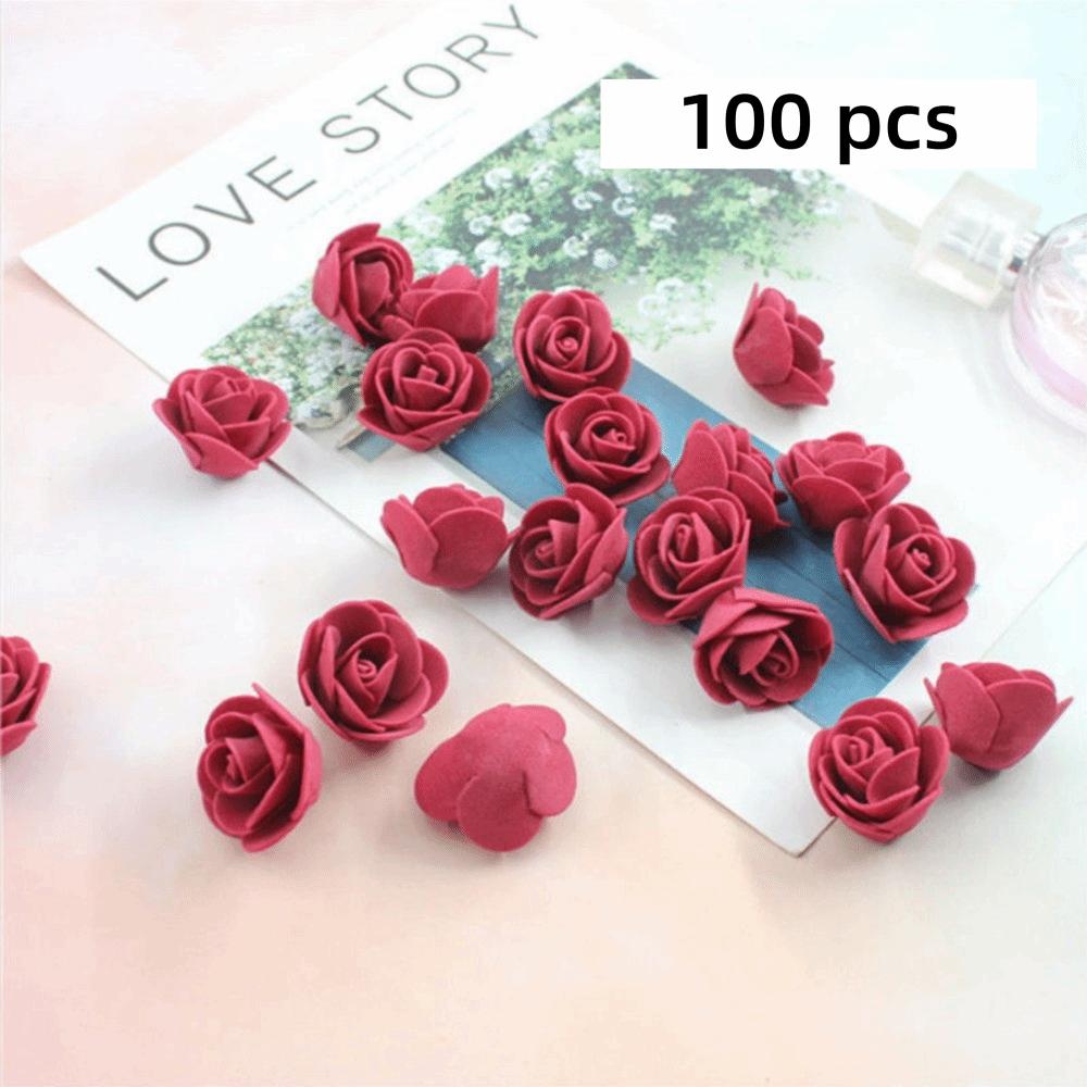 3cm Künstliche Blumen Handgefertigte Blumenmaterialien Schaumstoff Rosenköpfe Valentinstagsrose