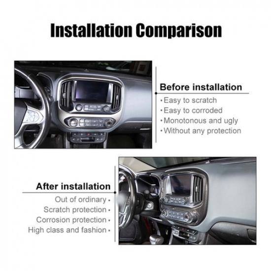 Carbon Fiber GPS Navigation Panel Cover Trim for Chevy Colorado/GMC Canyon 2014+