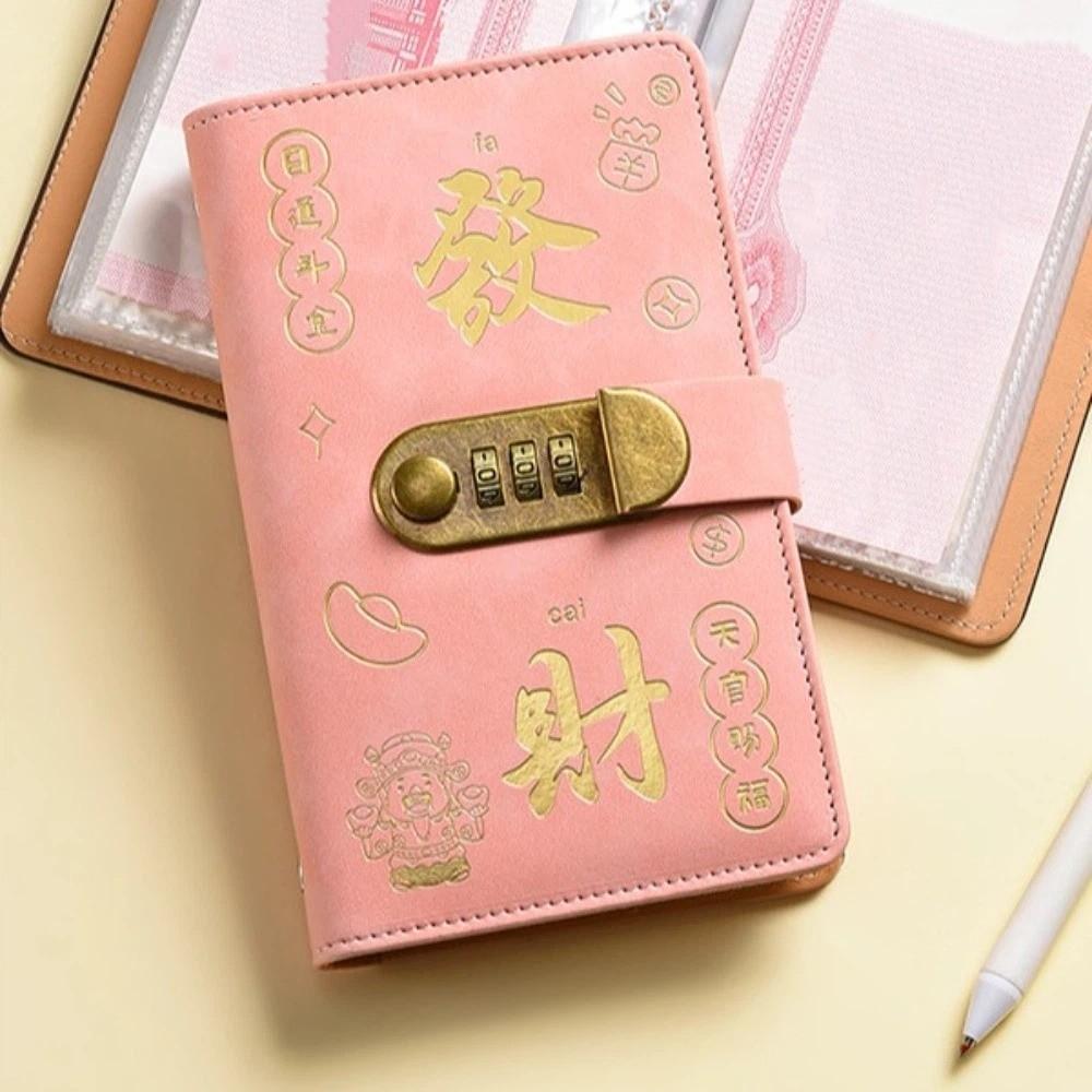 PU Leather Envelop Savings Challenges Book Chinese New Year Cash Budget Notebook Unisex