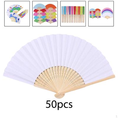 50 stück Blank Papier Fans Faltbare Fan DIY Malen Spiel für Kinder Handwerk