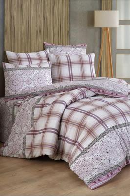 Conjunto de cama Piroska 3 peças, capa de edredom 160x200, lençol 160x240, fronha, tamanho único, padrão próprio, cama queen size, uso diário, lilás