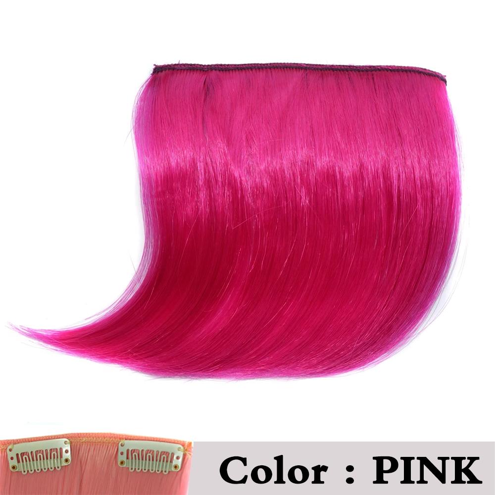 XINRAN Colorful Synthetic Hair Pieces Clip In Bangs Hair Extensions Temperature Fiber Hair Accessories For Women
