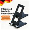 Foldable Aluminum Alloy Mobile Phone Stand Adjustable View Angle Anti Slip Pads For Desktop Watching Office Daily Use