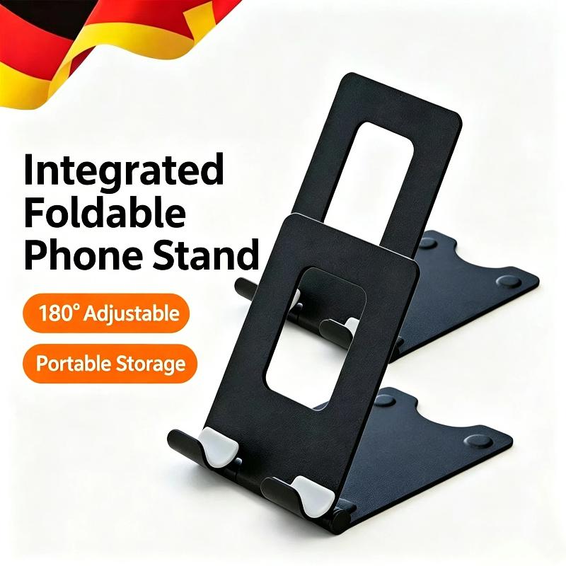 Foldable Aluminum Alloy Mobile Phone Stand Adjustable View Angle Anti Slip Pads For Desktop Watching Office Daily Use