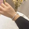 Women Fade Resistant Titanium Steel Mother Of Pearl Inlaid Diamond Luxury Fashion Bangle