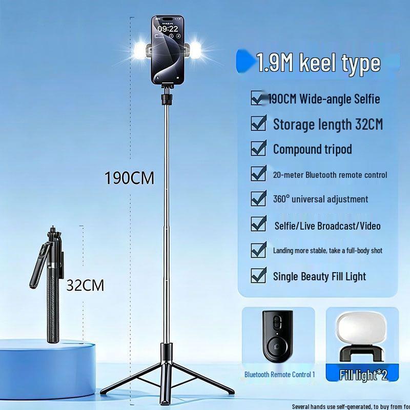 X6SE Portable Selfie Stick Tripod with Bluetooth for Travel and Live Broadcast