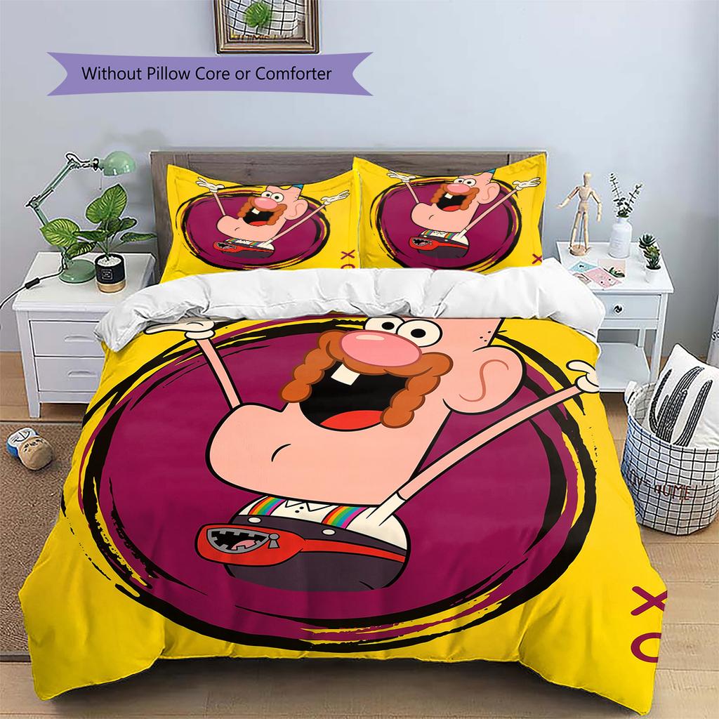 Uncle Grandpa  Pattern Bedding Quilt Set  Home Decoration  Gift (1 * Duvet Cover + 2 * Pillowcase  Without Core)