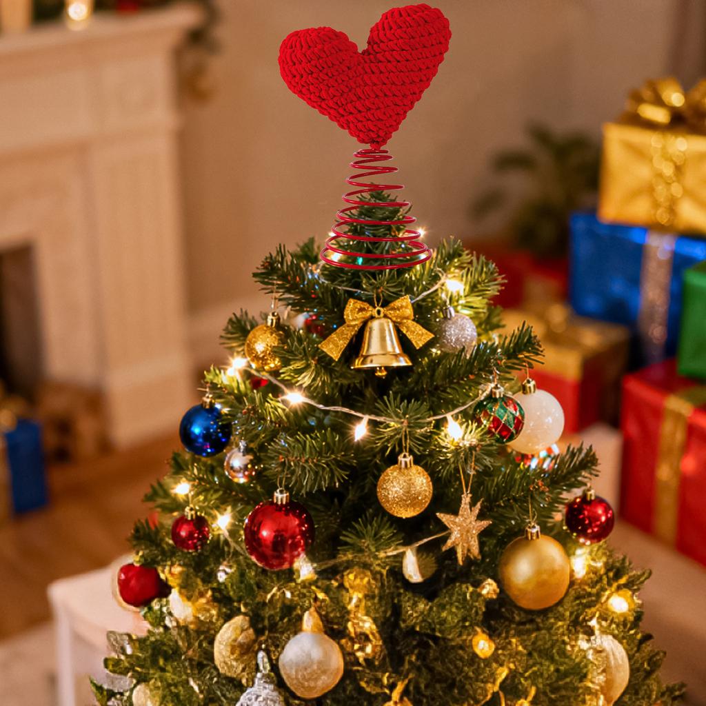 Christmas Red Love Yarn Ornaments Crafts Desktop Christmas Tree Holiday Decorations