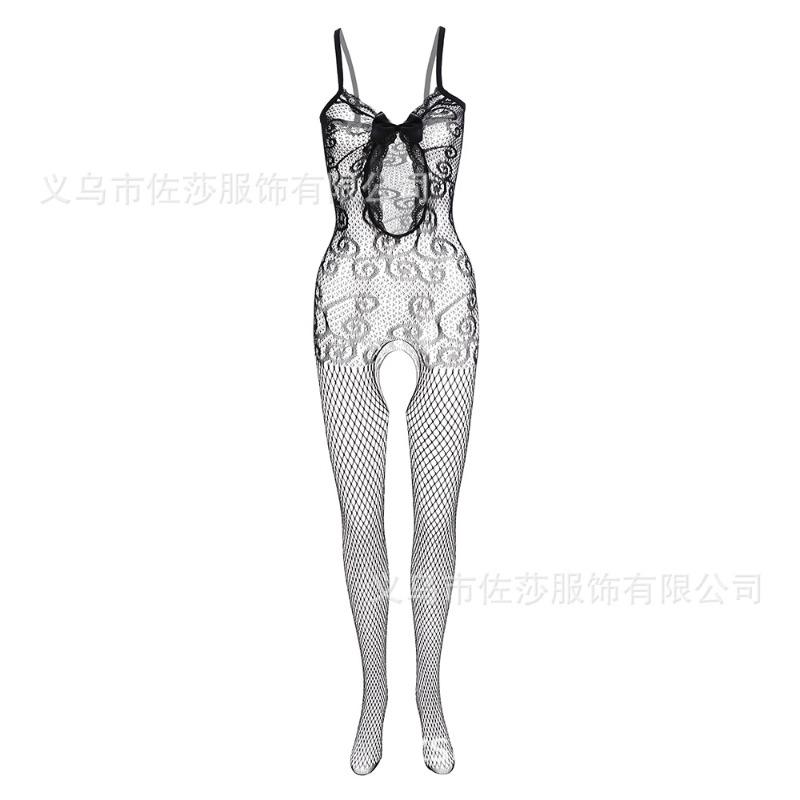 Sex clothes net clothes hollow lace bow open crotch temptation net socks mesh hanging