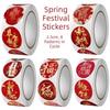 500 Stickers Rolls Chinese Fu Stickers Year Of The Dragon Chocolate Label Blessing Sticker Red Envelope Design