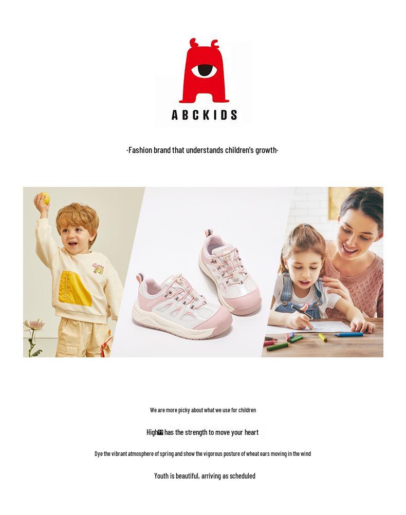 Abckids 2026 Spring New Children's Breathable Non-Slip Outdoor Sports Shoes for Girls