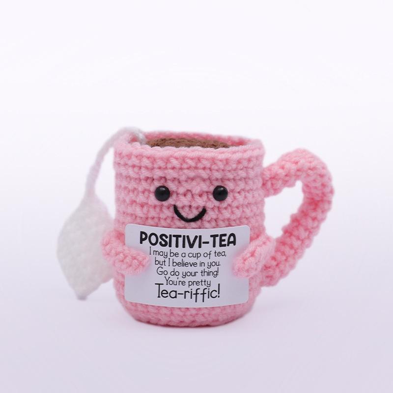 

New Handmade Positive Energy Crochet Cake Doll - Emotional Support Desktop Decoration Christmas Birthday Gift for Friends