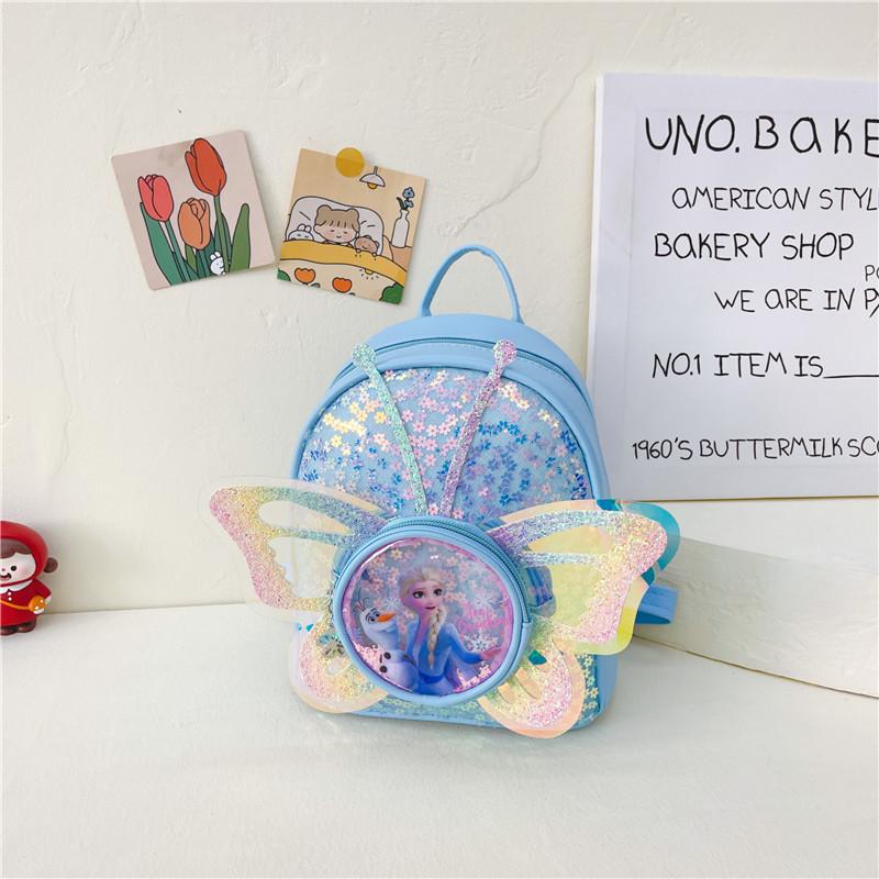 Adorable Korean Style Children's Backpack Lightweight Princess Pu Sequin Toddler Bag For Kindergarten