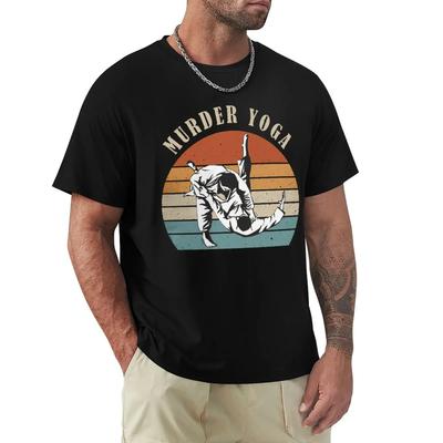 Herren Murder Yoga Vintage Jiu Jitsu T-Shirt Kampfsport Brasilianische Baumwollkleidung Humor Kurzarm-Tees Neuankömmling T-Shirts