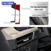 For Hyundai Sonata 2024 2025 LHD Real Soft Carbon Fiber Car Driver's Side Air Vent Outlet Sticker Interior Trim Accessories