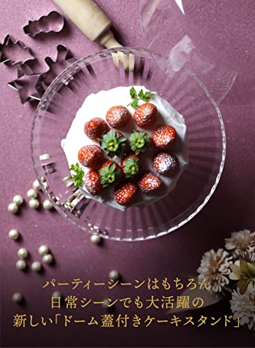 CB JAPAN Cake Stand with Dome Lid [Size 6] Clear Plastic Cake Stand & Dome M UCA