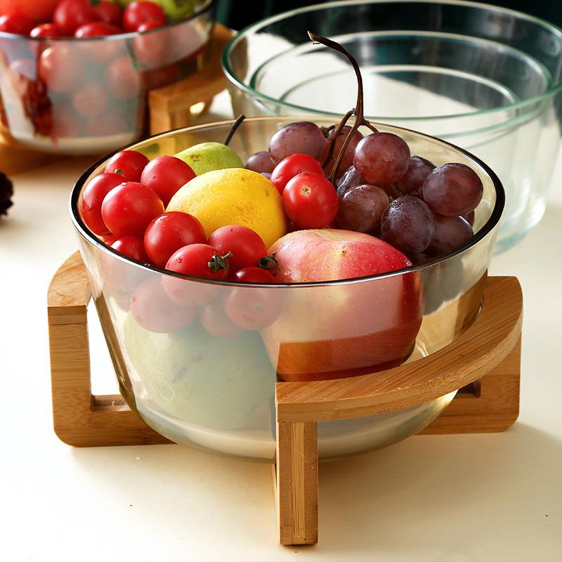 Nordic Heat-Resistant Glass Bowl - Creative Round Salad & Fruit Serving Dish