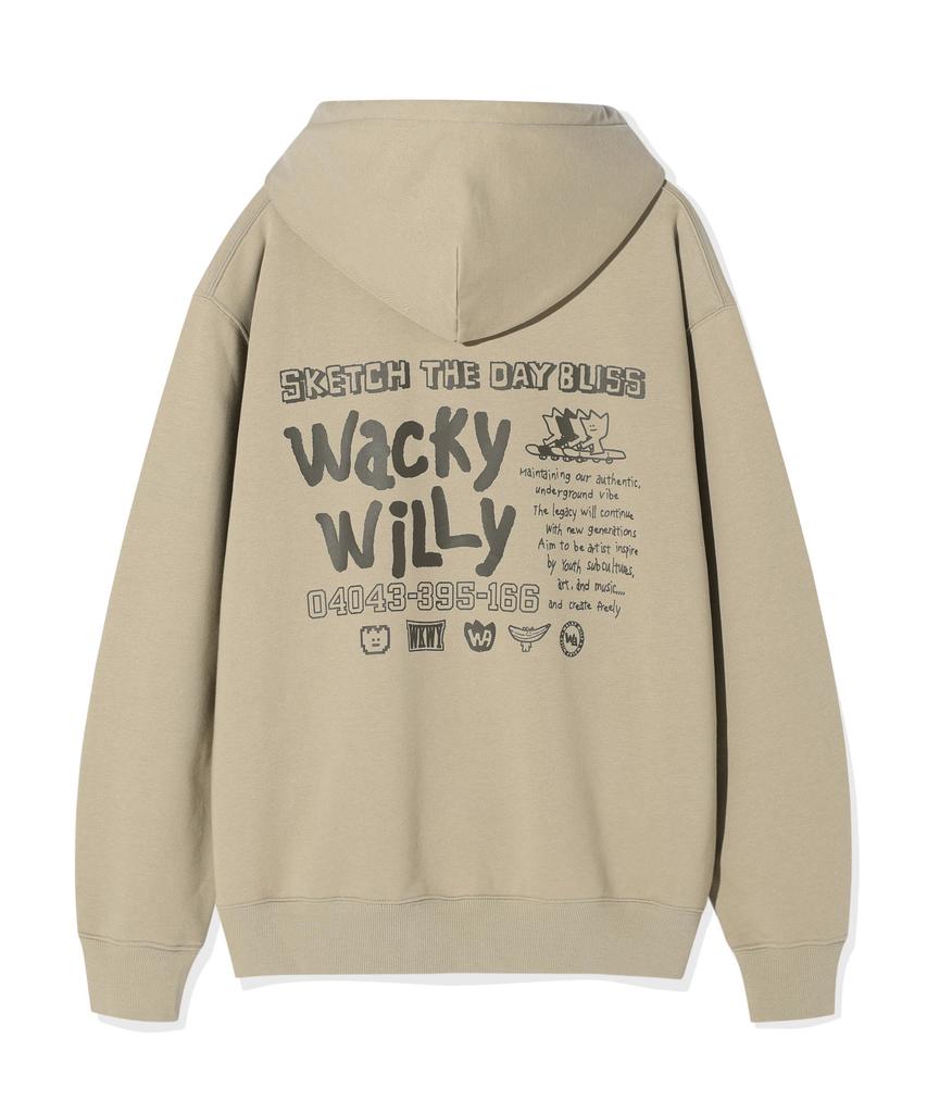 Sketch Graphic Hoodie Sweatshirt Khaki