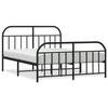 VidaXL Metal Bed Frame with Headboard-Footboard Black 180x200 Cm 353657