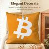Bitcoin Btc Logo Cool Cushion Cover Natural Linen Organic Fabric DoubleSided Printing Sofa Home Decor Gift Pillow Case