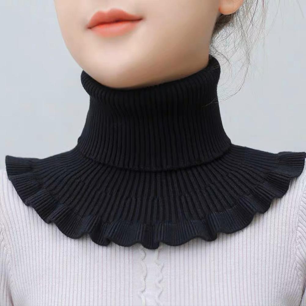 Winter Windproof Knitted Fake Collar Scarf Fashion Women Turtleneck Warm Knitted False Fake Collar Detachable Scarf Neck Warmer