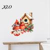 Watercolor Bird Wall Art Christmas Sticker, PVC Decal, Waterproof Winter Gift for Friends Theme Window Cling Glass Doors And Storefronts Creative