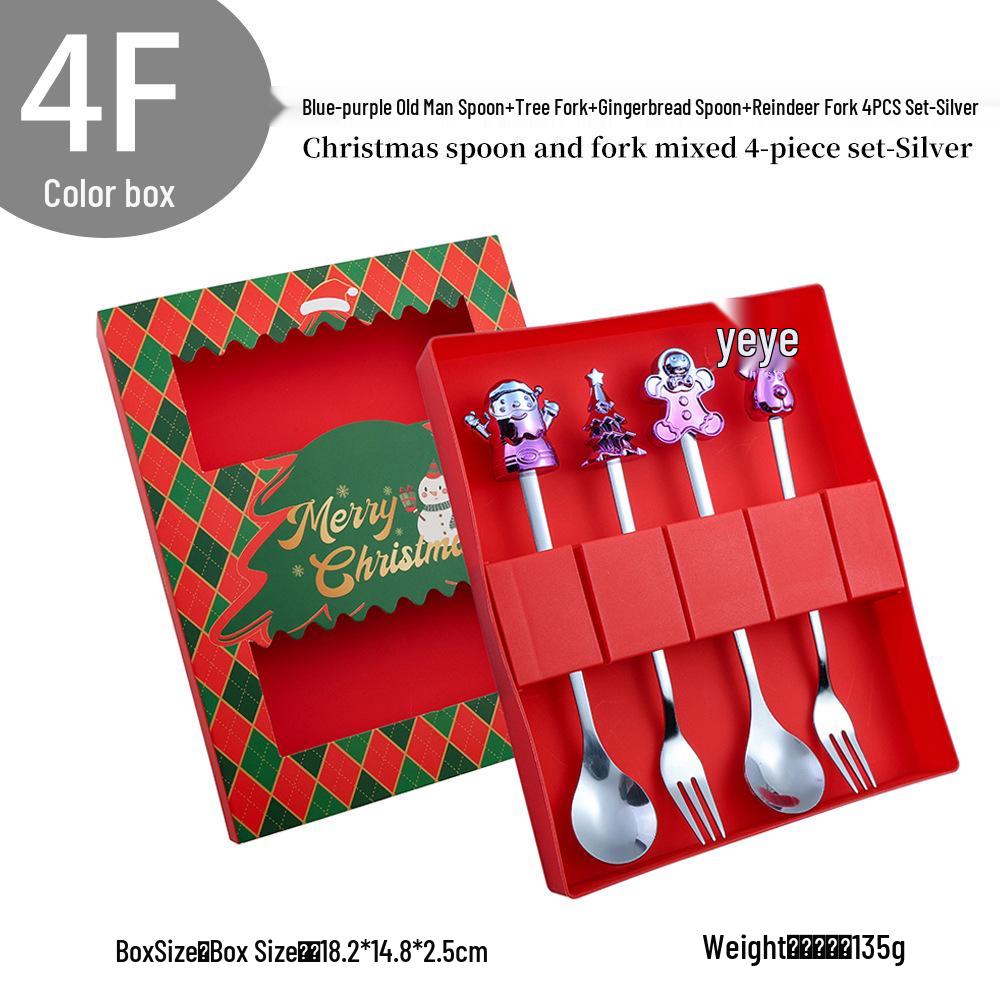 Cross-Border Cute Snowman Christmas Spoon & Fork Set – Creative Dessert Tableware Gift