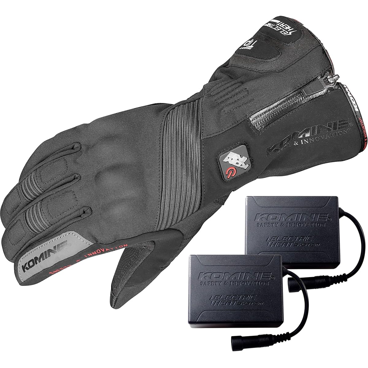 

KOMINE Motorcycle Gloves Electric Heat Gloves Cassius Large 06-8045 GK-8045 - Set, Black, чёрный