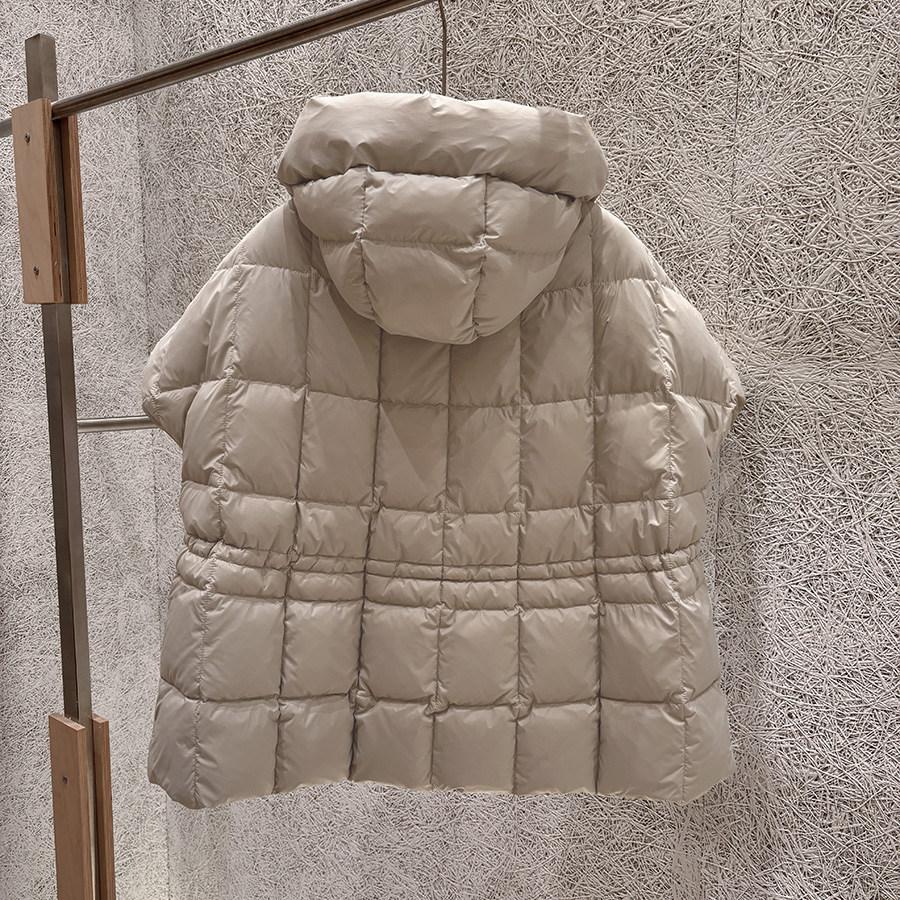 Autumn and winter short-sleeved down vest women's winter clothing new casual hooded white duck down inner drawstring waist jacket tide