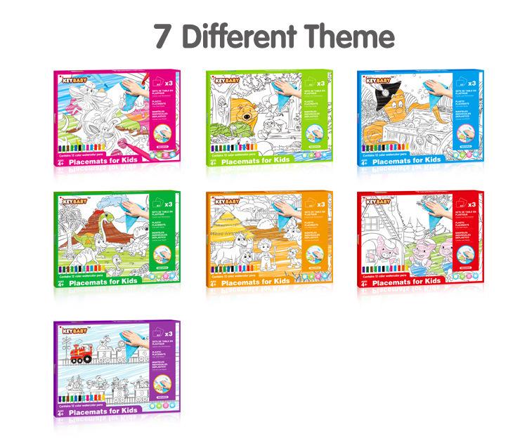 Keybaby Sihirli Su Çizim Kitabı: Çocuklar İçin Anında Ortaya Çıkan Renk Değiştiren Eğitici Kitap