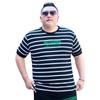 Fat Men's Plus Size Plus Size Striped Shirt Short-sleeved T-shirt Extra Large Youth Fat Boy Half-sleeved T-shirt Top 195