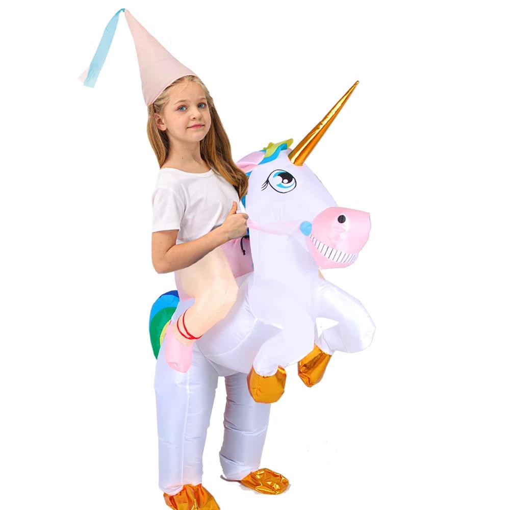 Heiße Jungen Mädchen Flamingo Dinosaurier aufblasbares Kostüm Lustiger Anzug Halloween Weihnachten Purim Anime Party Cosplay Kostüme