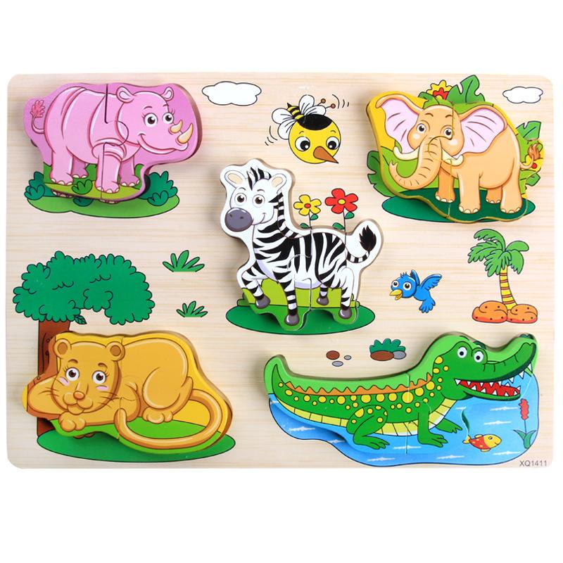 Children's Cartoon Three-Dimensional Puzzle Dinosaur Animal Traffic Shape Pairing Puzzle Toy Gift
