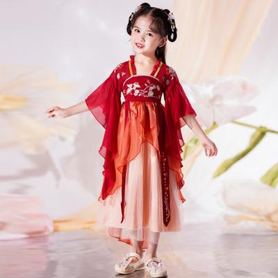 Hanfu Girl Chinese Style Cloth Summer Dress Antique Tang Suit Super Fairy Costume Dress Little Girl Mermaid Princess Skirt Undergarment