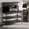 Workbench with Adjustable Shelves, Pegboard and 2 Drawers, 122x61x156 cm, Black