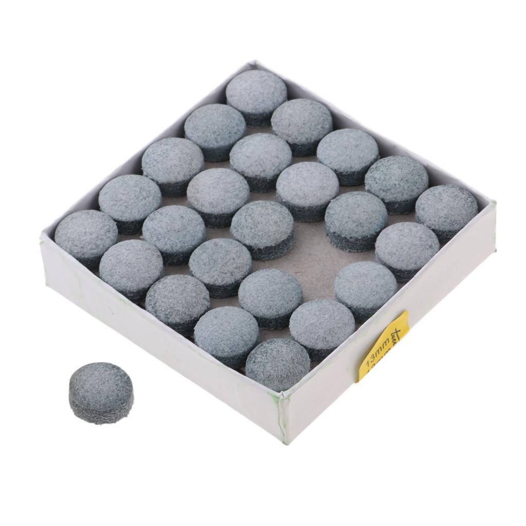 50 Pieces/Box Pressed and Shaped Snooker Tips Billiard Leather Pool Cue 13mm