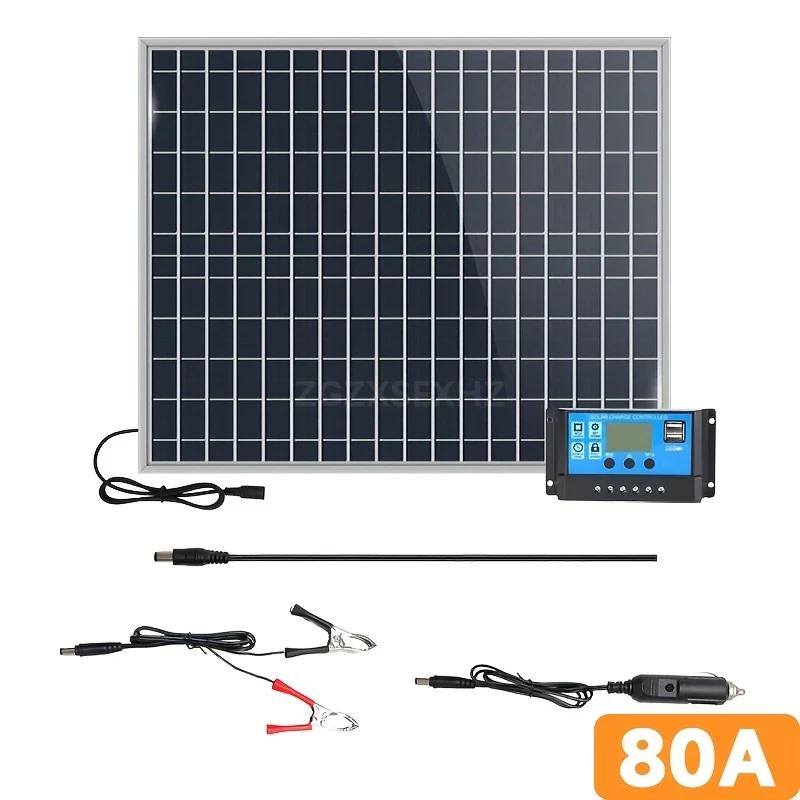 Portable Solar Panel 20W Solar Panel Kit Set IP65 Waterproof with Alligator Clip Solar Cell Solar Panel for Home Outdoor Camping