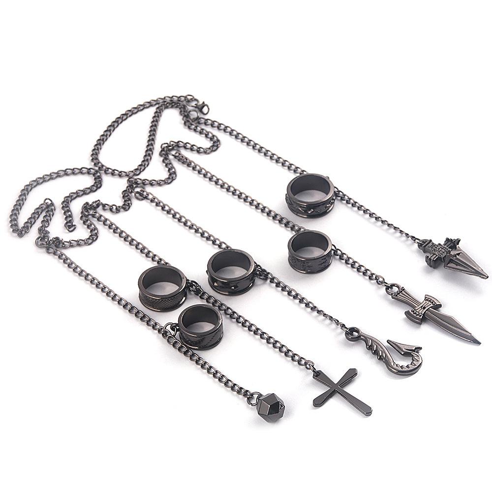 Anime Hunter x Hunter Náramek Jack Kurapika Pětiprstý Řetízkový Prsten Cosplay Druhý Rozměr Unisex Doplňky Šperky Dárek