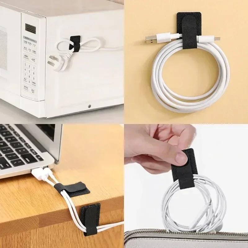 Self-adhesive Sewing Organizer Storage Boxes Reusable Cable Ties Fastening Wire Knit Bag Cables Manager Fasteners Computer Desk