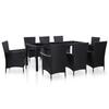 Day and Night - Day and Night Garden Dining Set 9 Pieces Black Synthetic Rattan