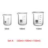 3pcs Glass Measuring Cup Set Clear Scale Cup Heat-resistant Beaker Kitchen Baking Measuring Cup Set Laboratory Container Jugs