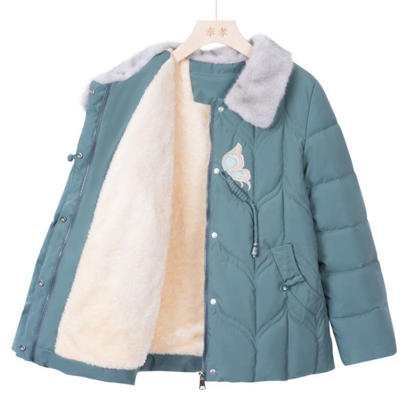 Mom winter coat short thickened padded jacket padded jacket old woman winter new warm padded jacket