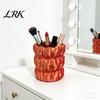 Office Desk Pen Holder Macaron Color Holder, Cloud Pleat Design Pencil Dressing Table Storage Soft Satin Compact Desktop Organizer for Pens