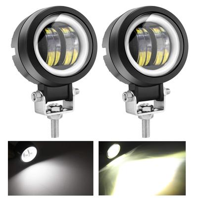 KAWELL 40W LED Motorcycle Fog Lights, Round, Set of 2