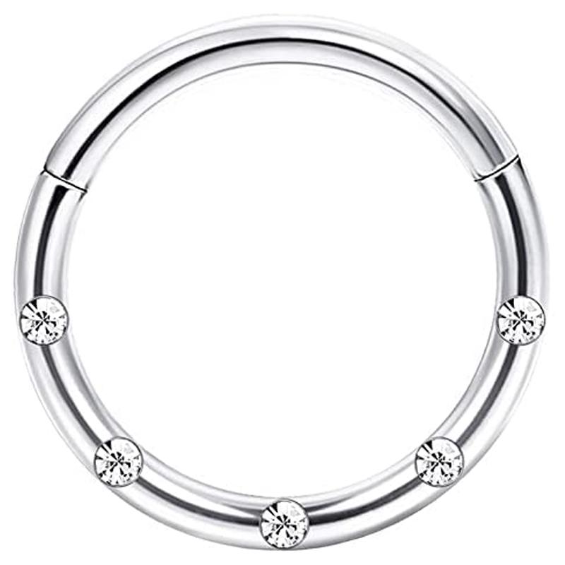 Drperfect 1 Stück Chirurgischer Stahl Nasenring für Damen Herren Septum Ring Clicker Conch Helix Knorpel Ohrringe Piercing Schmuck