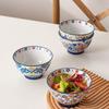Vintage Polish Rice Bowls - 4pcs Set, Hand-Painted Ceramic for Soup, Salad, Yogurt