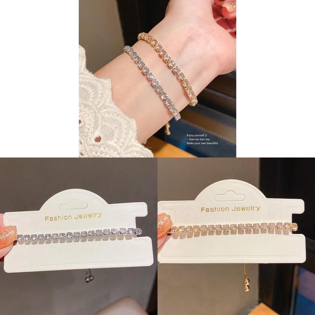 Geometric Square Zircon Fashion Bracelet With Cubic Zirconia For Women Gift