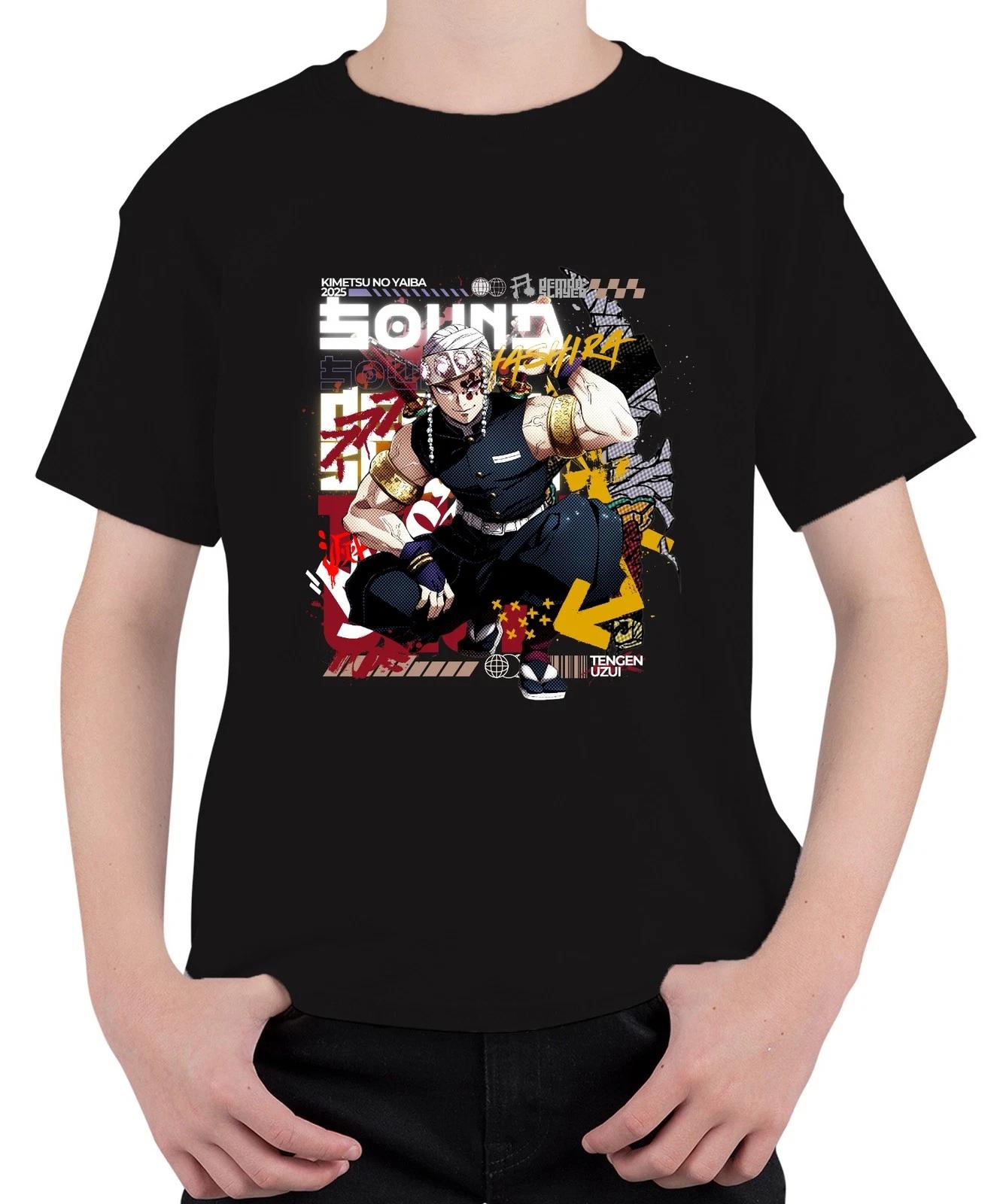 

Tengen Uzui Kimetsu no Yaiba Hashira Swords Pearls Gold Unisex Kids T-Shirt- 4XL