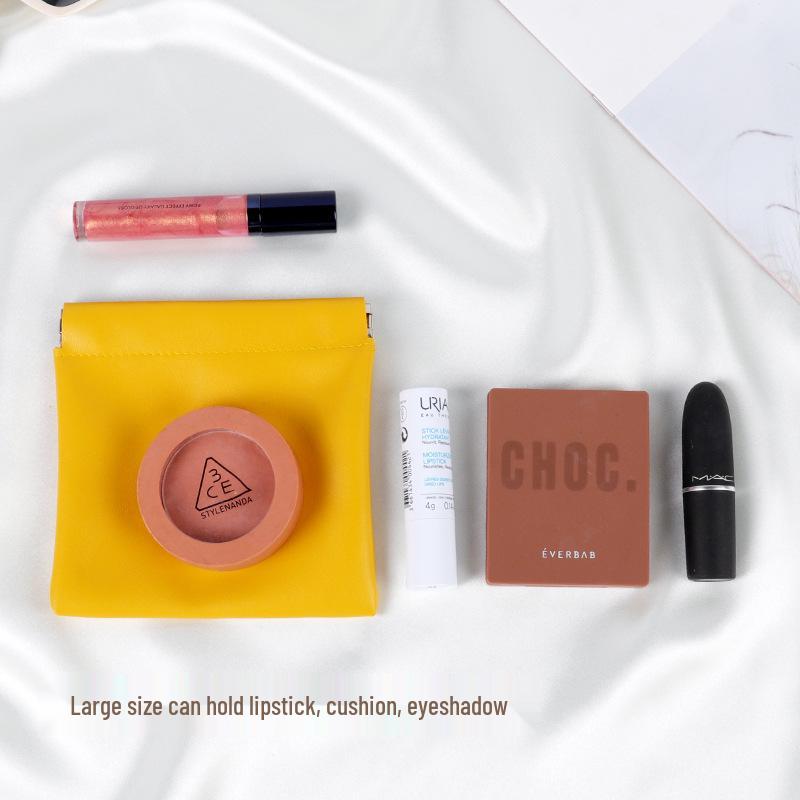 Waterproof PU Leather Makeup Bag with Automatic Snap Closure