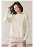 Women's Thickened Cashmere Raglan Sweater: Double-Layer, Loose Fit, Round Neck, Fashionable Knitted Base Layer, Lazy Style